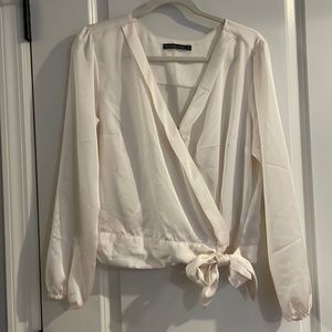 White/Cream Abercrombie & Fitch wrap blouse